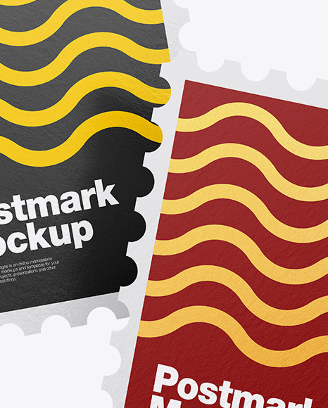 Paper Postmarks Mockup PSD #6