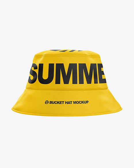 Download Bucket Hat Mockup Front View In Apparel Mockups On Yellow Images Object Mockups PSD Mockup Templates