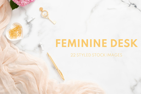 Feminine desk photo bundle