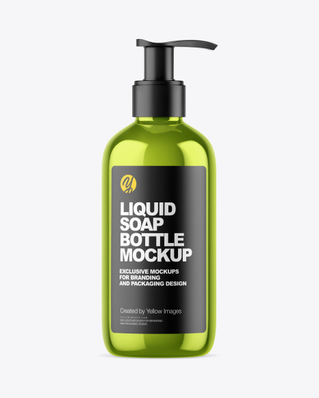 Download Metallic Liquid Soap Bottle Mockup In Bottle Mockups On Yellow Images Object Mockups PSD Mockup Templates