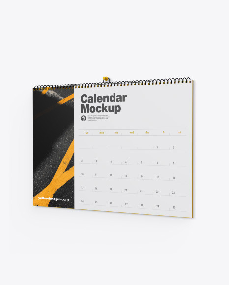 Download Matte Wall Calendar W Pin Mockup In Stationery Mockups On Yellow Images Object Mockups PSD Mockup Templates