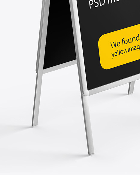 Glossy Metallic Stand Mockup PSD #6