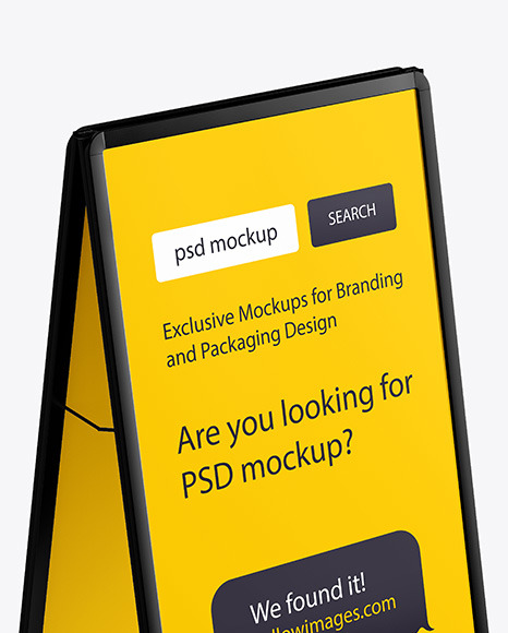 Glossy Metallic Stand Mockup PSD #5