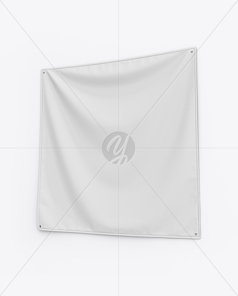 Download Wall Tapestry Mockup In Outdoor Advertising Mockups On Yellow Images Object Mockups PSD Mockup Templates