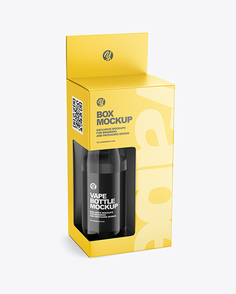 Download Box With Plastic Bottle Mockup In Box Mockups On Yellow Images Object Mockups Yellowimages Mockups