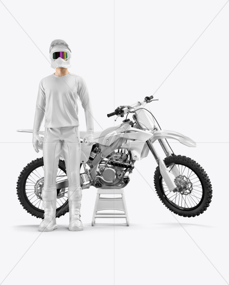 Download Motocross Racing Kit Mockup In Apparel Mockups On Yellow Images Object Mockups PSD Mockup Templates