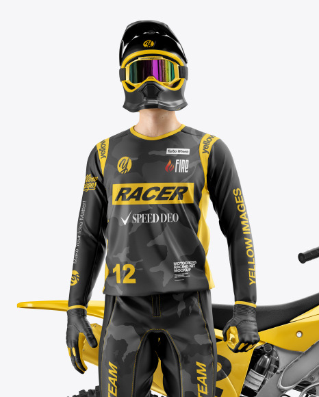 Download Motocross Racing Kit Mockup In Vehicle Mockups On Yellow Images Object Mockups