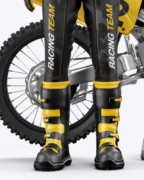 Download Motocross Racing Kit Mockup In Vehicle Mockups On Yellow Images Object Mockups