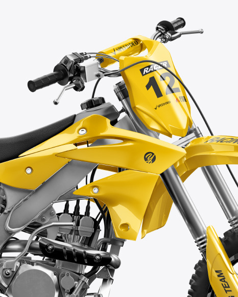 Download Motocross Racing Kit Mockup in Vehicle Mockups on Yellow ...