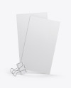 Two Paper Business Cards w/ Clip Mockup