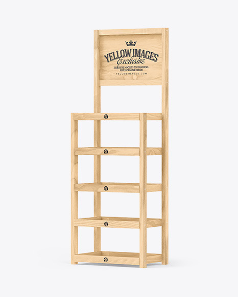 Download Wooden Display Stand Mockup In Object Mockups On Yellow Images Object Mockups