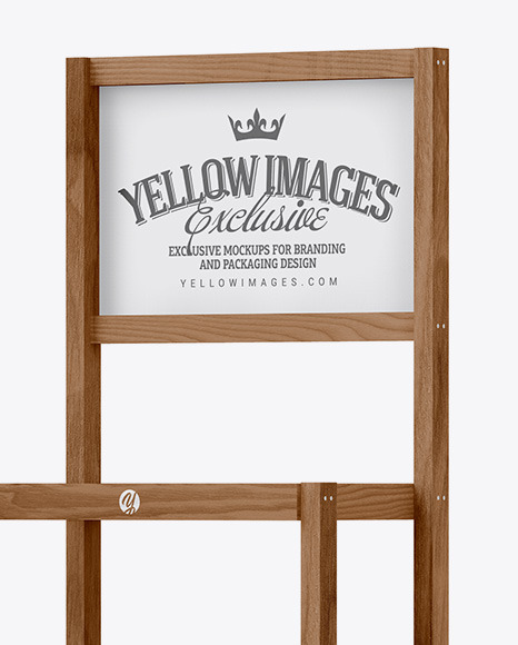 Wooden Display Stand Mockup In Object Mockups On Yellow Images Object Mockups