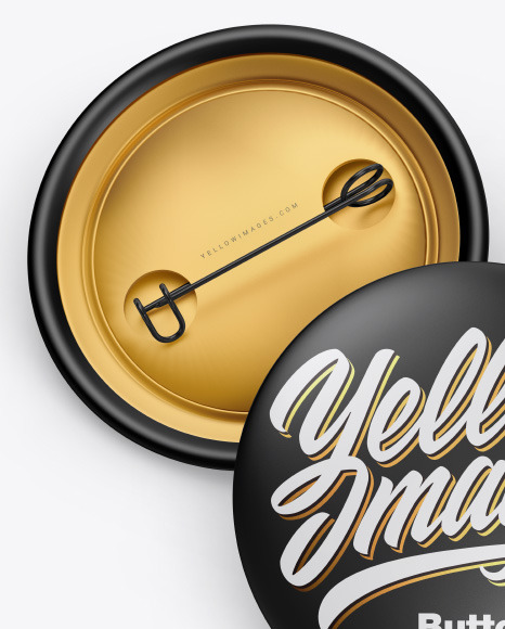 Two Matte Button Pins Mockup PSD #7