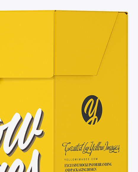 Download Tea Box Mockup Half Side View In Box Mockups On Yellow Images Object Mockups PSD Mockup Templates