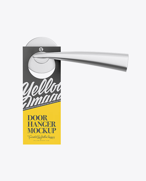 Download Paper Door Hanger W Handle Mockup In Object Mockups On Yellow Images Object Mockups PSD Mockup Templates