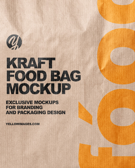 Download Kraft Food Bag Mockup In Bag Sack Mockups On Yellow Images Object Mockups Yellowimages Mockups