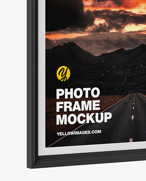 Download Photo Frame Mockup Side View In Indoor Advertising Mockups On Yellow Images Object Mockups Yellowimages Mockups