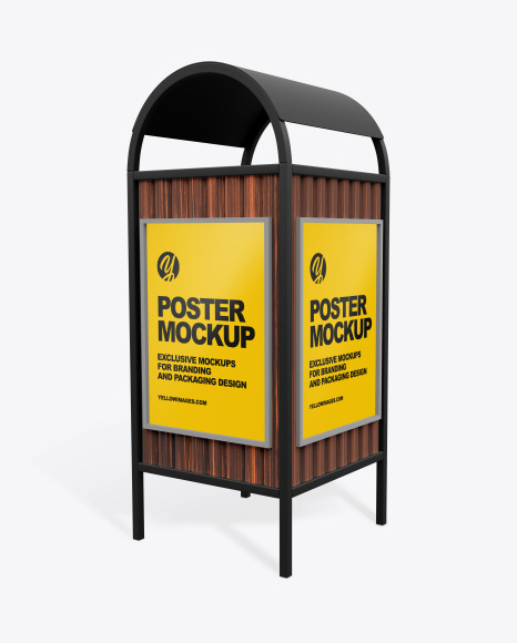 Download Advertising Rubbish Bin Mockup Perspective View In Outdoor Advertising Mockups On Yellow Images Object Mockups Yellowimages Mockups