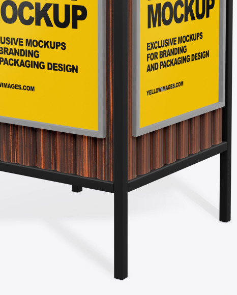 Download Advertising Rubbish Bin Mockup Perspective View In Outdoor Advertising Mockups On Yellow Images Object Mockups PSD Mockup Templates