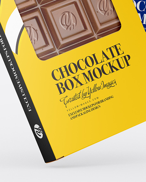 Download Glossy Chocolate Box W Window Mockup Front View - Download ...