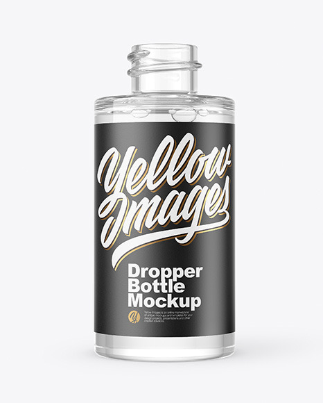 Download Clear Glass Dropper Bottle Mockup in Bottle Mockups on Yellow Images Object Mockups