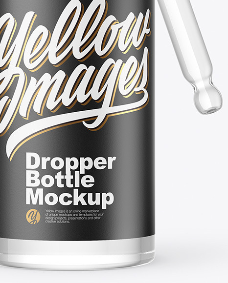 Download Clear Glass Dropper Bottle Mockup in Bottle Mockups on Yellow Images Object Mockups