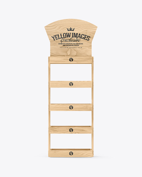 Wooden Display Stand Mockup PSD #2