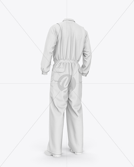 Worker Uniform Mockup Back Half Side View In Apparel Mockups On Yellow Images Object Mockups