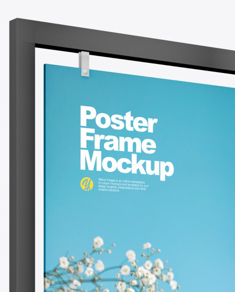 Advertising Poster Frame Mockup   Left Side View PSD #1