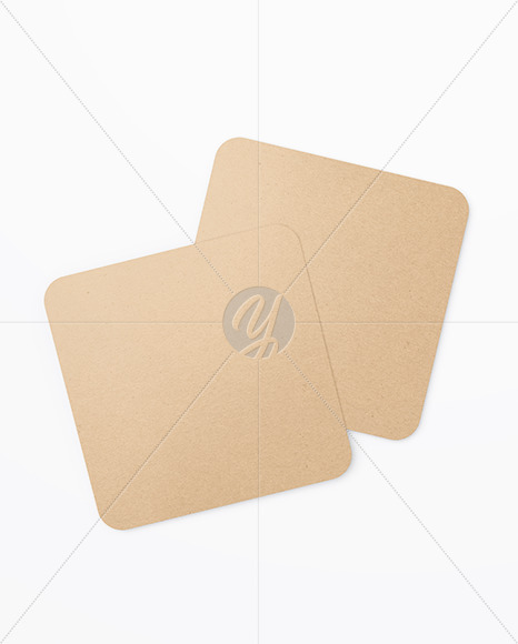 Download Kraft Beverage Coasters Mockup In Stationery Mockups On Yellow Images Object Mockups PSD Mockup Templates