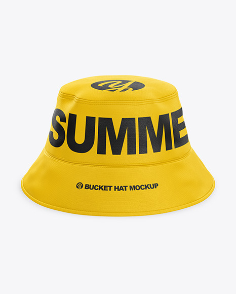 Bucket Hat Mockup - Front View (High-Angel Shot)