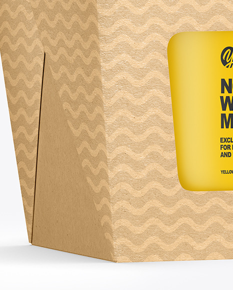 Download Kraft Noodle Box With Can Mockup In Box Mockups On Yellow Images Object Mockups PSD Mockup Templates