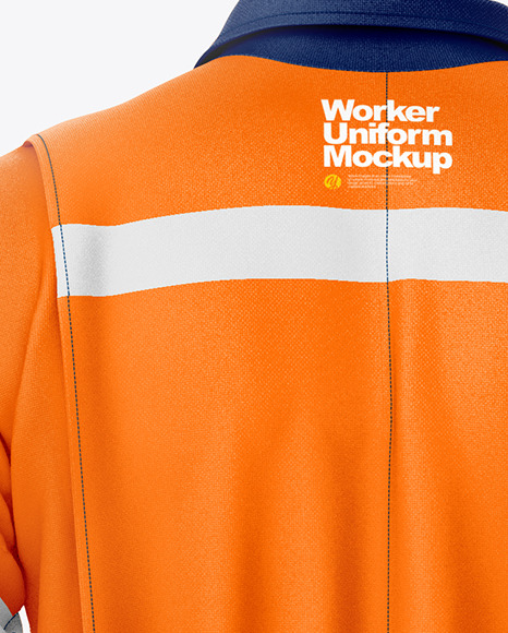 Worker Uniform Mockup - Back View in Apparel Mockups on Yellow Images Object Mockups