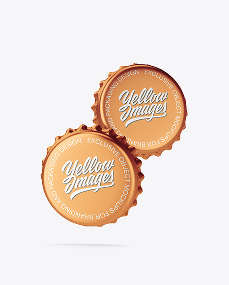 Metallic Bottle Caps Mockup