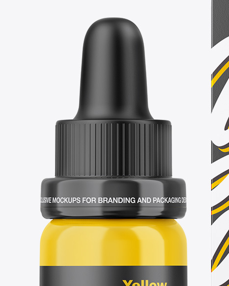 Download Glossy Dropper Bottle W Paper Box Mockup In Bottle Mockups On Yellow Images Object Mockups Yellowimages Mockups