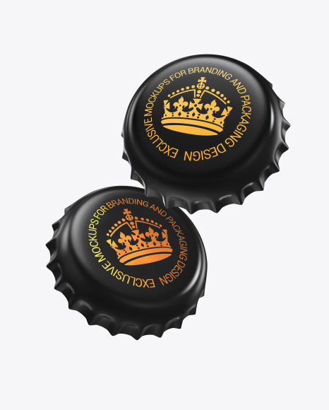 Download Glossy Metallic Bottle Caps Mockup In Bottle Mockups On Yellow Images Object Mockups PSD Mockup Templates