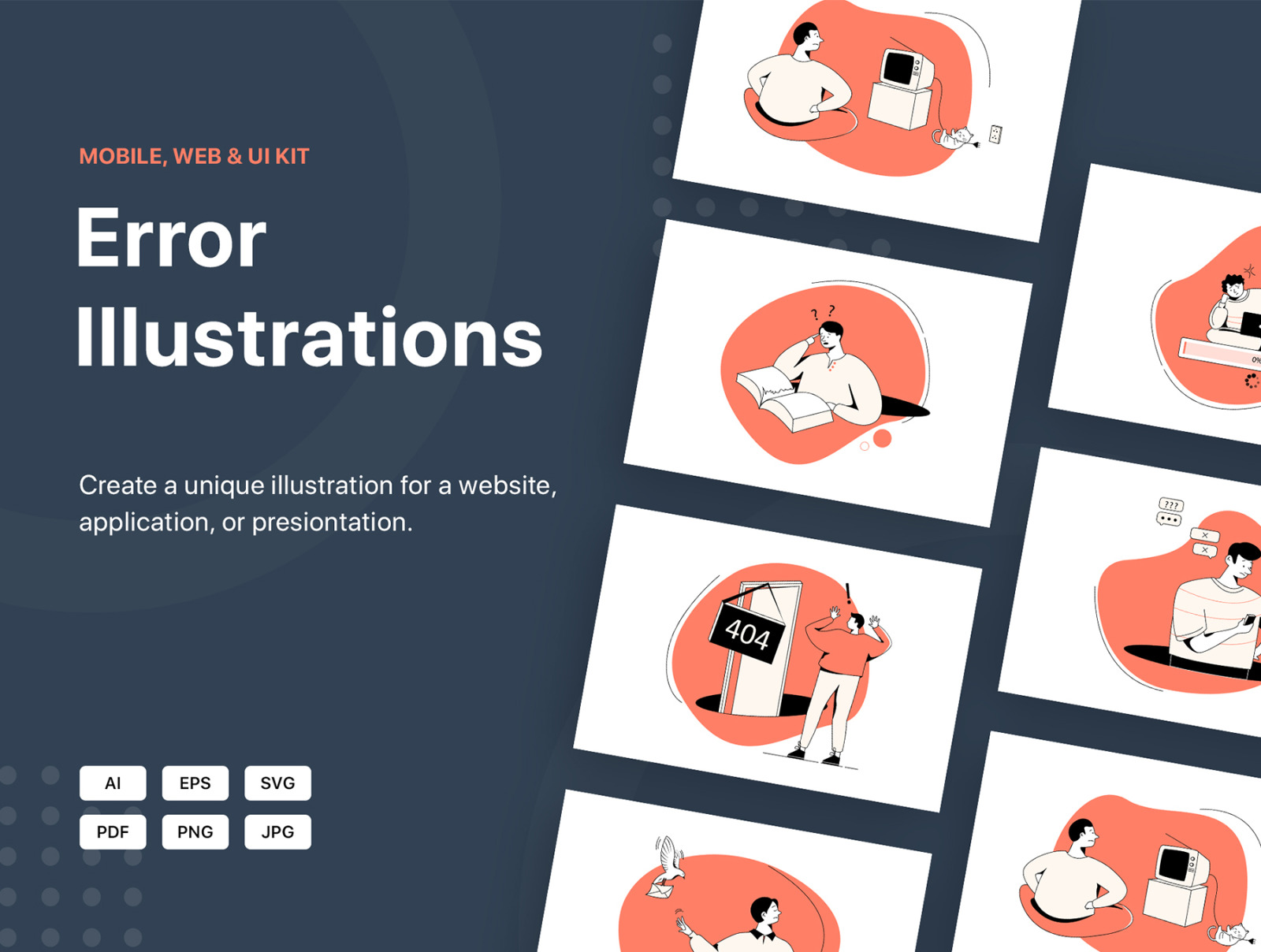 Download Error State Illustrations Pack In Illustrations On Yellow Images Creative Store PSD Mockup Templates