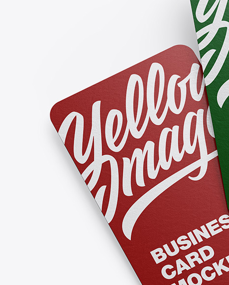 Two Paper Business Card Mockup PSD #7
