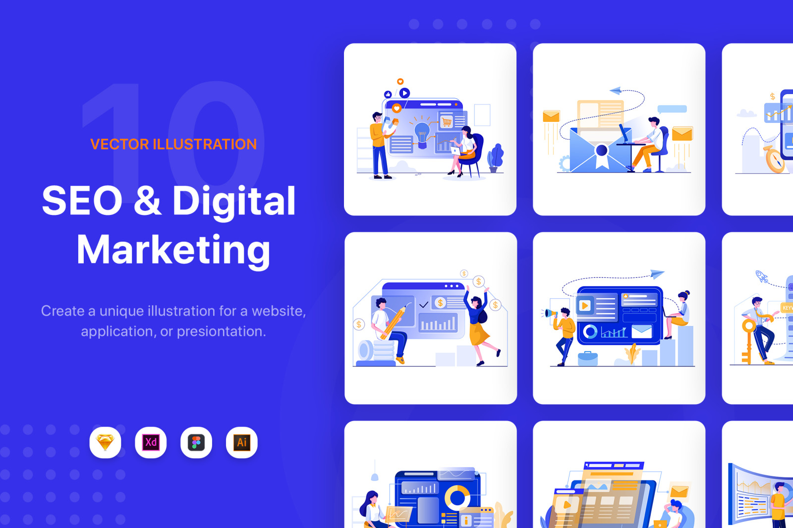 SEO & Digital Marketing Illustration