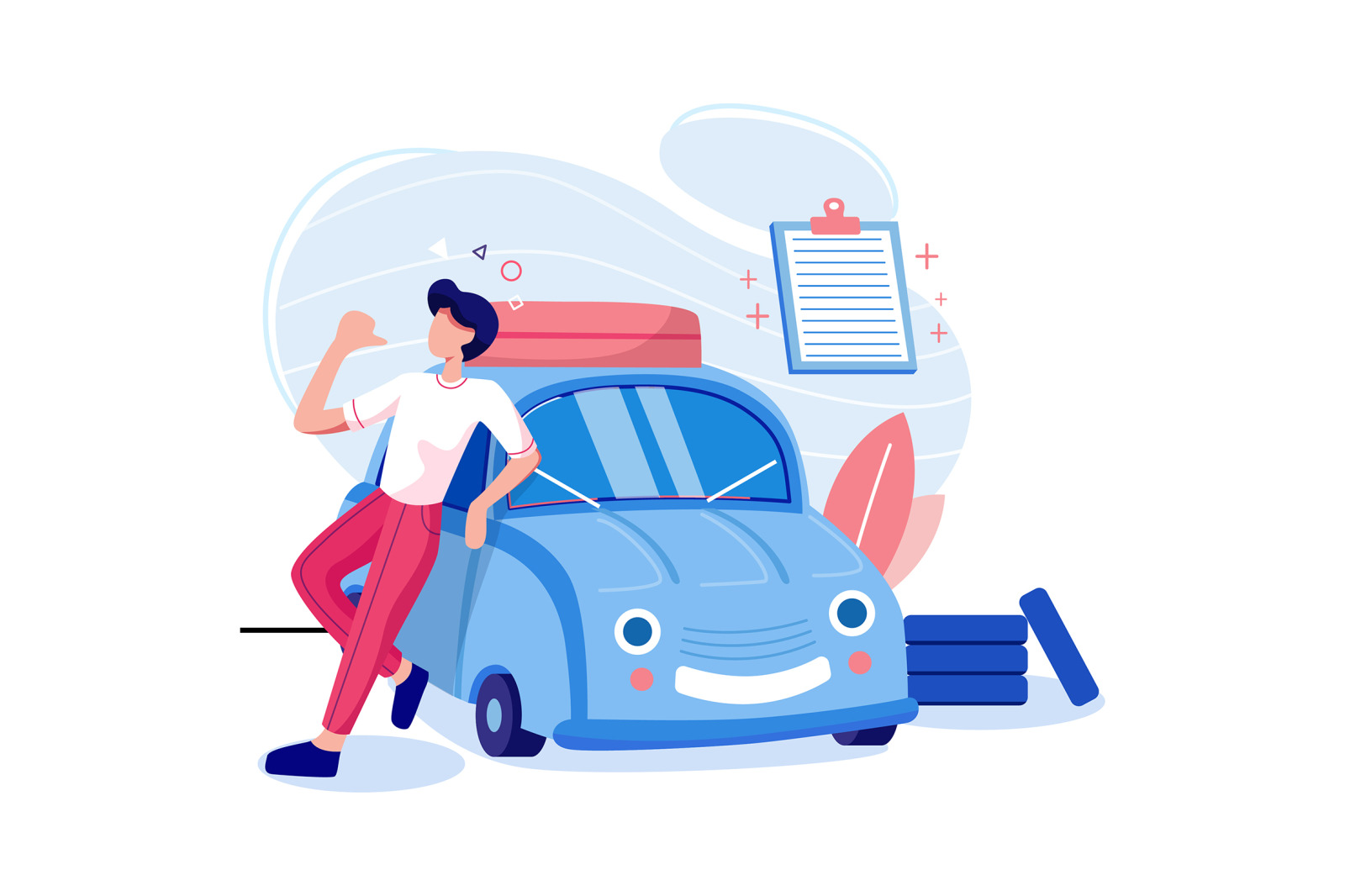 Insurance Services Illustration on Yellow Images Creative Store