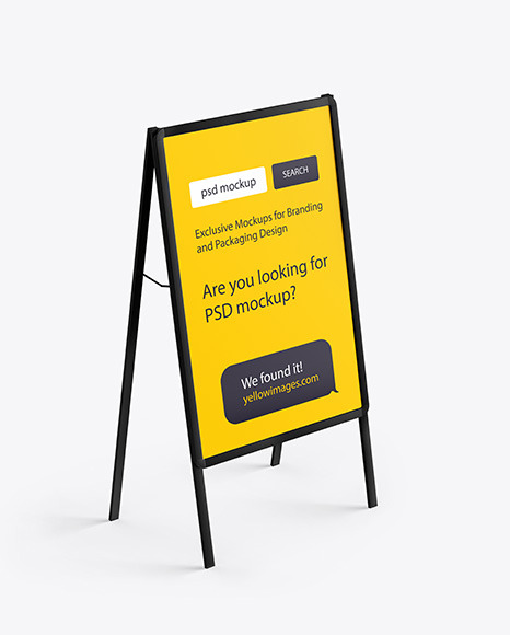 Plastic Stand Mockup In Outdoor Advertising Mockups On Yellow Images Object Mockups