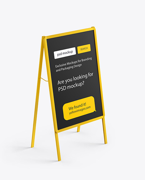 Download Plastic Stand Mockup In Outdoor Advertising Mockups On Yellow Images Object Mockups