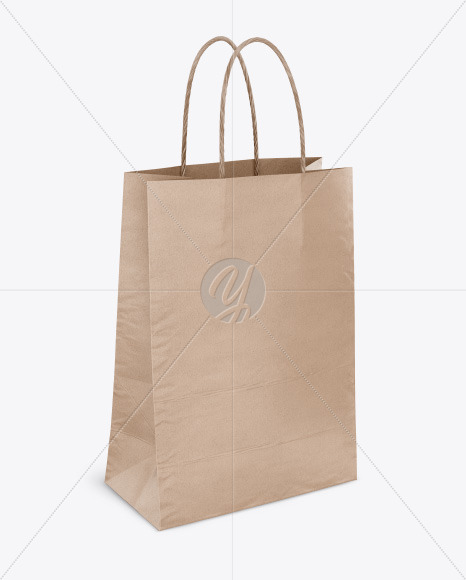 Download Kraft Paper Shopping Bag Mockup - Half Side View in Bag ...