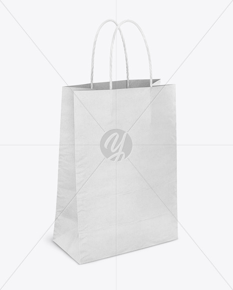 Download Textured Matte Paper Shopping Bag Mockup Half Side View In Bag Sack Mockups On Yellow Images Object Mockups