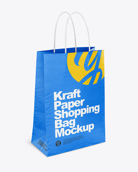 Download Kraft Paper Bag With Textile Handles Mockup Half Side View Yellow Author