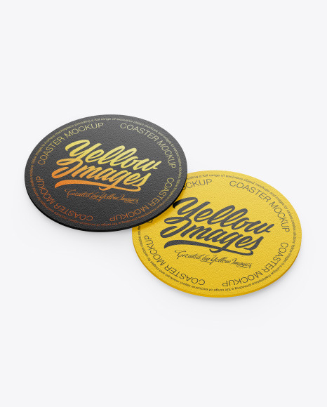 Download Paper Beverage Coasters Mockup In Stationery Mockups On Yellow Images Object Mockups