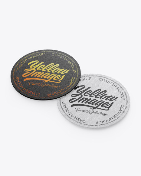 Wooden Beverage Coasters Mockup PSD #5