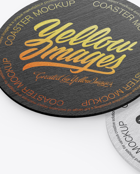 Wooden Beverage Coasters Mockup PSD #6