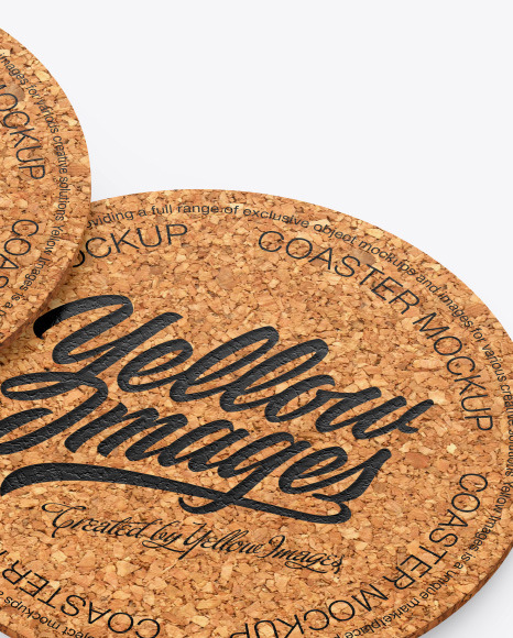 Cork Beverage Coasters Mockup PSD #4