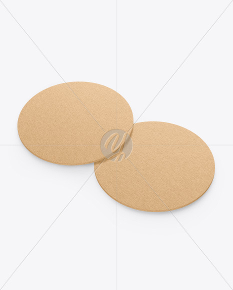 Kraft Beverage Coasters Mockup PSD #1